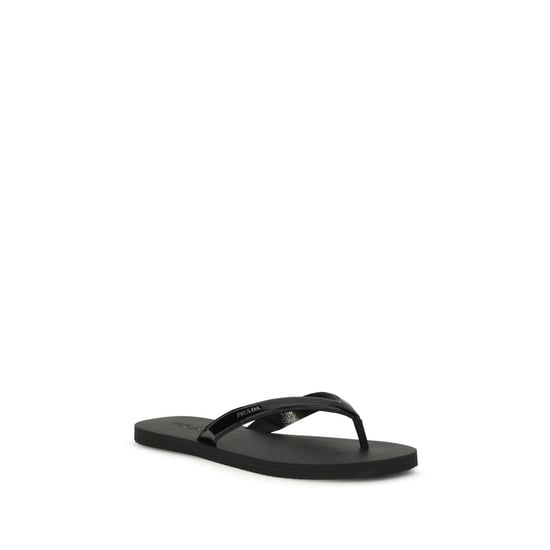 Prada Svart Kalvskinn Bos Taurus Flip-Flop Sandaler - Image 2