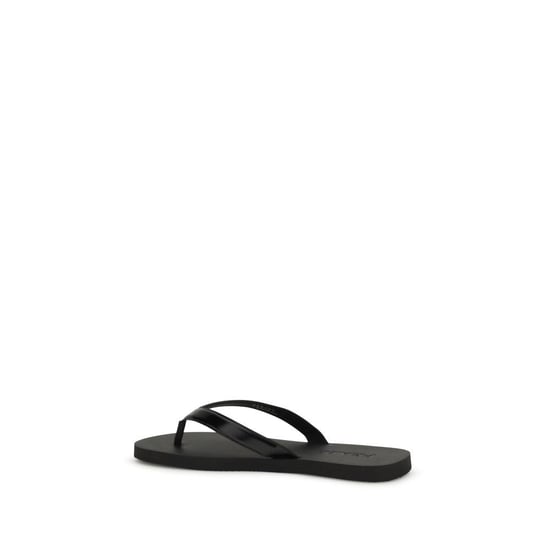 Prada Svart Kalvskinn Bos Taurus Flip-Flop Sandaler - Image 3