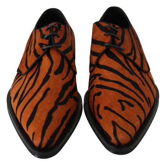 Dolce & Gabbana Oranje Ponyhaar Formele Dress Broque Schoenen - Image 4