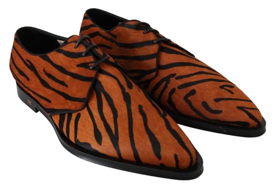 Dolce & Gabbana Oranje Ponyhaar Formele Dress Broque Schoenen - Image 5