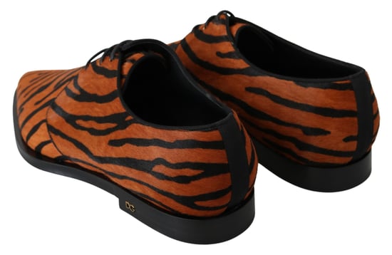 Dolce & Gabbana Oranje Ponyhaar Formele Dress Broque Schoenen - Image 6