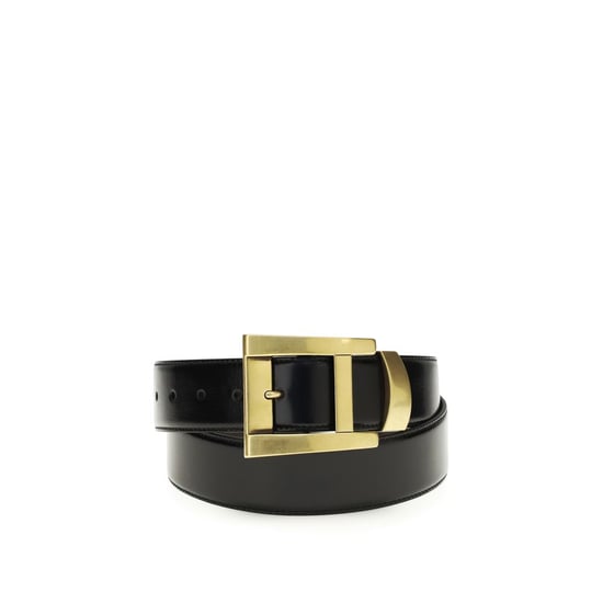 Versace Zwarte Kalfsleren Bos Taurus Regelmatige Riem - Image 1
