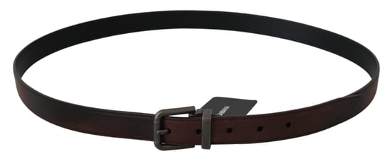Dolce & Gabbana Effen Bruin Leren Grijze Gesp Riem - Image 3
