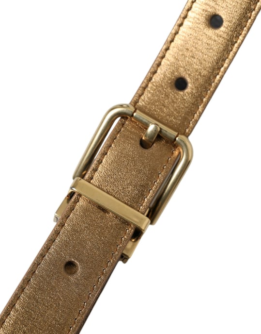 Dolce & Gabbana Metallic Gouden Kalfsleer Metalen Gesp Ceintuur - Image 6
