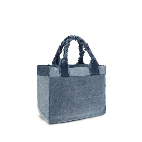Ganni Blauwe Katoenen Schoudertas - Image 3