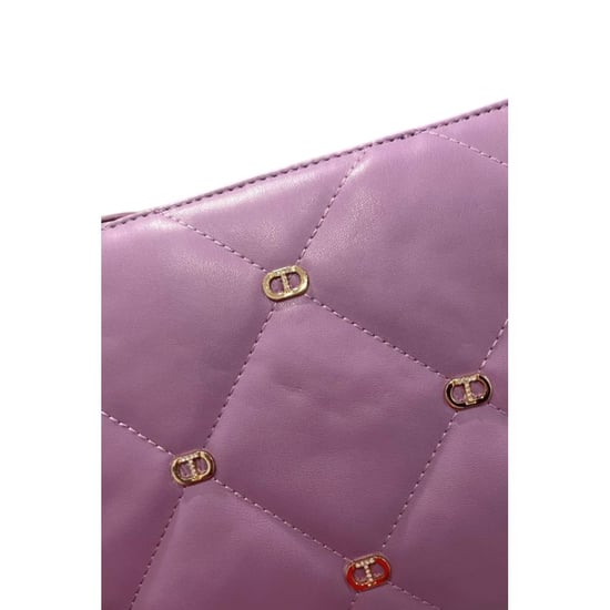 Twinset Paarse Nepleren Dames Schoudertas - Image 6