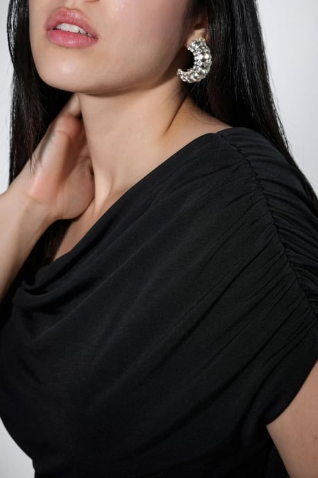 Asymmetrisk Krage Slim Fit Maxi Klänning - Image 5