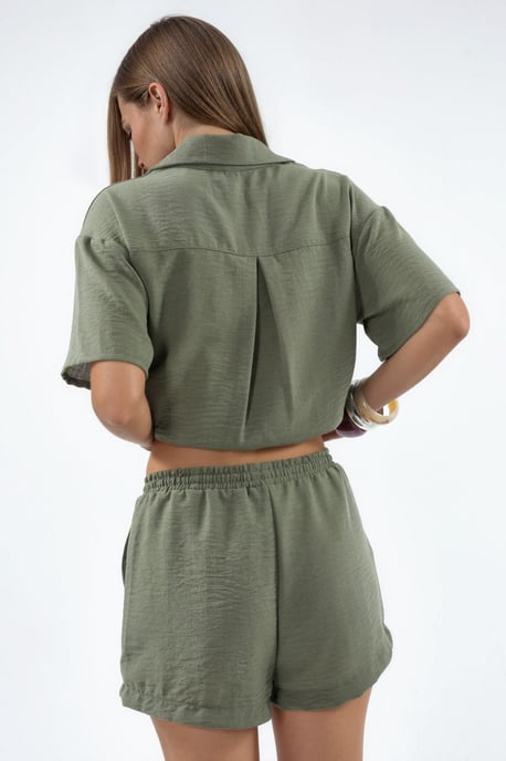 Hoge Taille Wijde Pijpen Shorts met Koordsluiting - Image 5