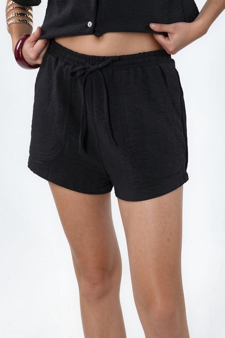 Hoge Taille Wijde Pijpen Shorts met Koordsluiting - Image 2