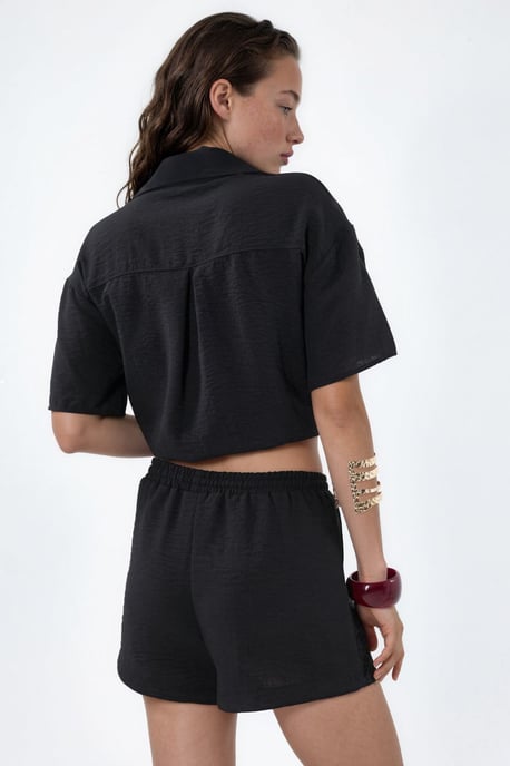 Hoge Taille Wijde Pijpen Shorts met Koordsluiting - Image 4
