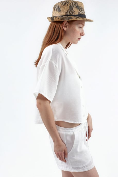 Mid waist brede broekshorts met trekkoord taille - Image 2