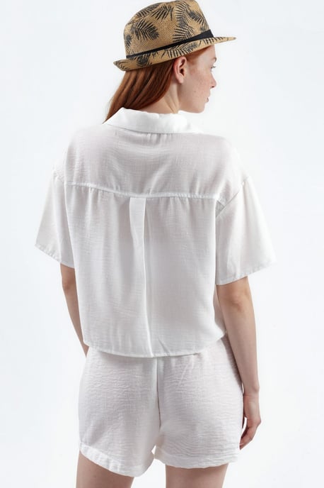 Mid waist brede broekshorts met trekkoord taille - Image 5