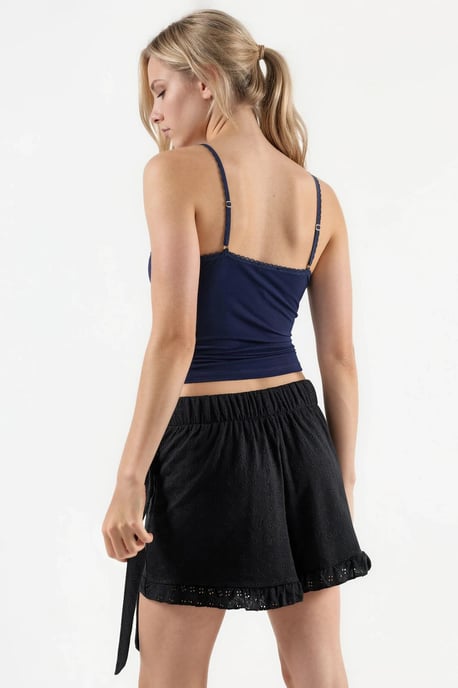 Hög midja broderad mini skorts - Image 3