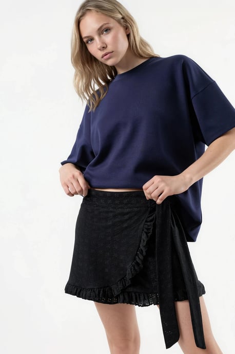 Hög midja broderad mini skorts - Image 5