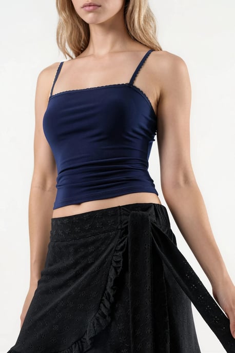 Hög midja broderad mini skorts - Image 6