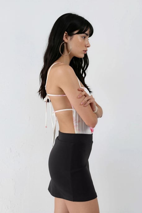Hoge Taille Mini Skort met Split - Image 2