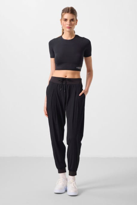 Mid-waist dunne jersey joggingsbroek met zak - Image 1