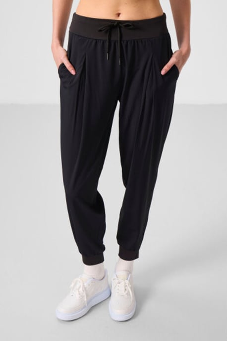 Mid-waist dunne jersey joggingsbroek met zak - Image 2