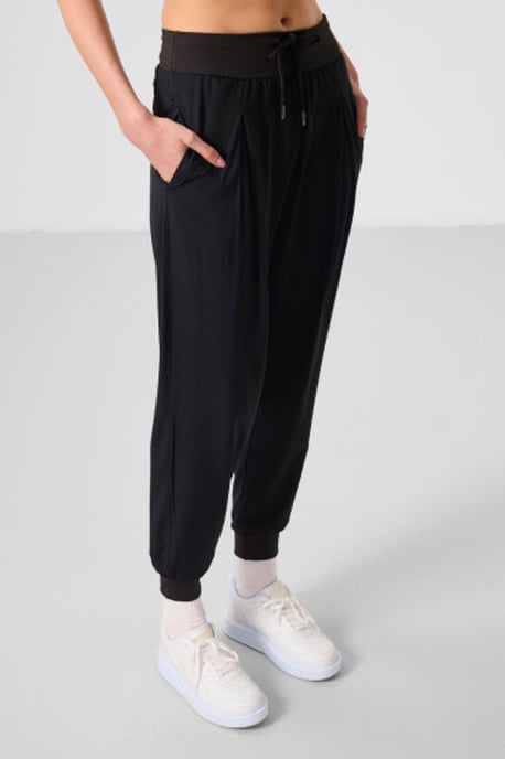 Mid-waist dunne jersey joggingsbroek met zak - Image 4