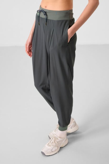 Mid-waist dunne jersey joggingsbroek met zak - Image 4
