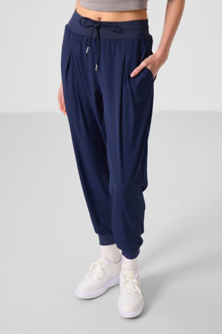 Mid-waist dunne jersey joggingsbroek met zak - Image 3