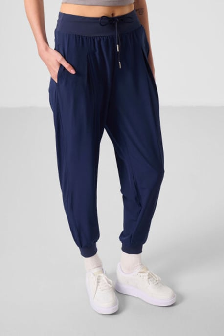 Mid-waist dunne jersey joggingsbroek met zak - Image 5