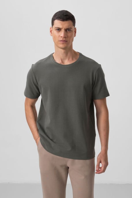 Heren Regular Fit Crew Neck T-shirt - Image 4