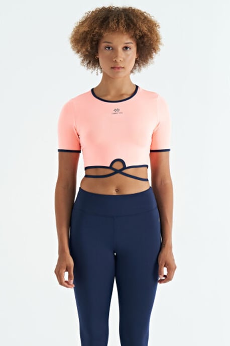 Elastic Crop T-Shirt with Crew Neck - Image 2