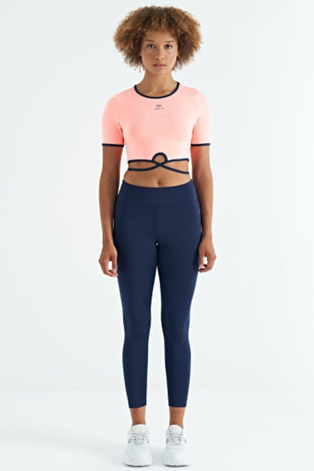 Elastic Crop T-Shirt with Crew Neck - Image 3