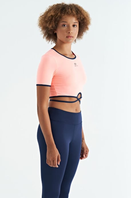 Elastic Crop T-Shirt with Crew Neck - Image 4