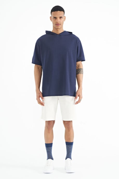 Oversized Hooded T-Shirt with Accessory Details - Image 2