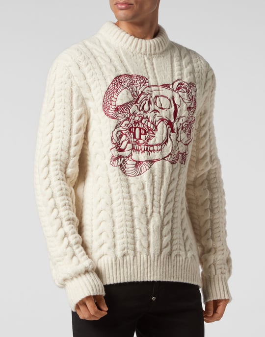 Pullover Round Neck Skull - Image 2