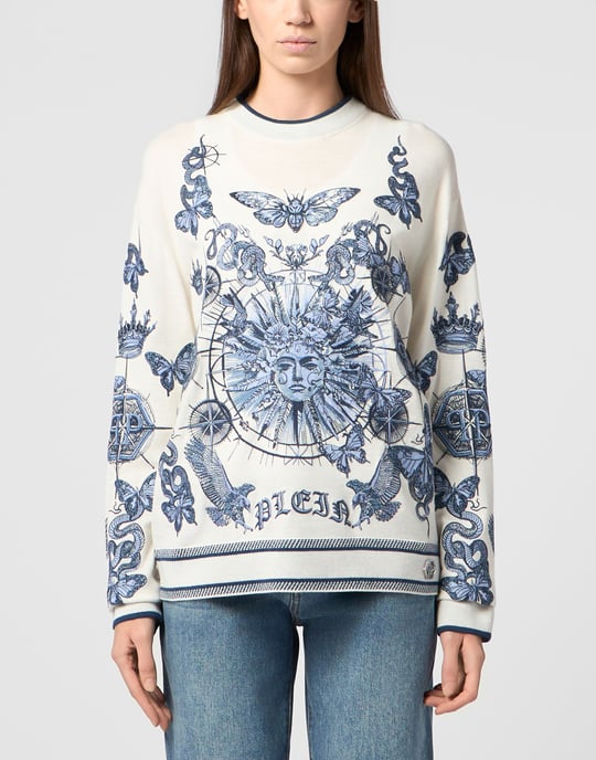 Round Neck Pullover Butterfly Tattoo - Image 2