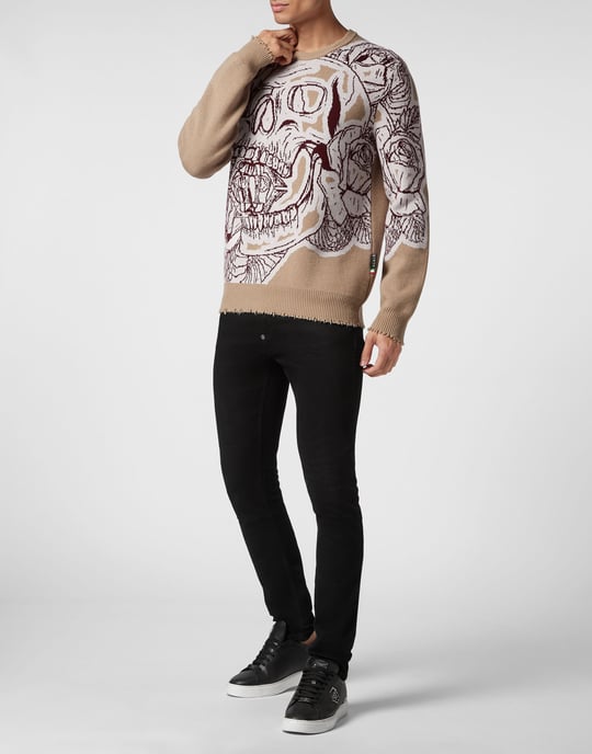 Pullover Med Rund Hals Skull - Image 4