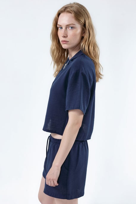 Gestructureerde Crop Shirt met Knoopsluiting - Image 2