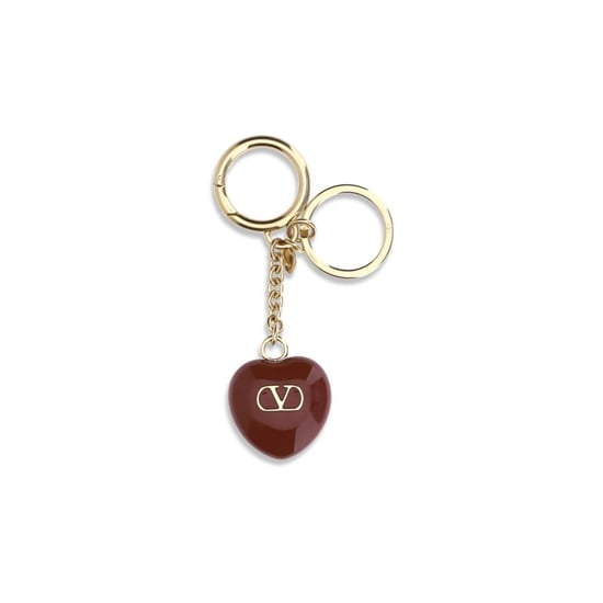 Valentino Garavani Bordeaux Messing Sleutelhanger - Image 1