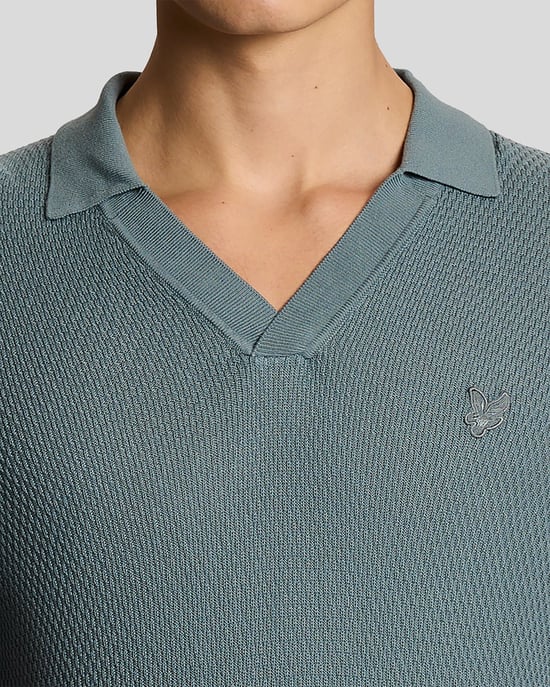 Open Collar Fijn Gebreide Poloshirt - Image 3