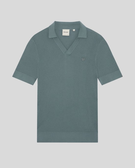 Open Collar Fijn Gebreide Poloshirt - Image 5