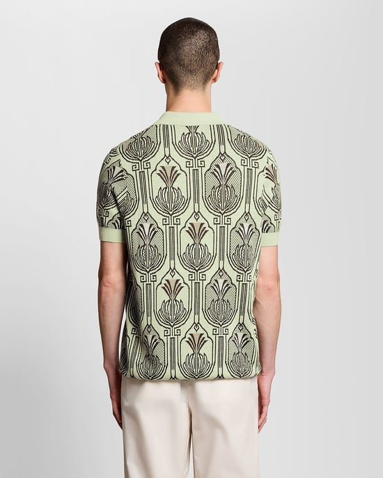 Botanische Print Gebreide Poloshirt - Image 4