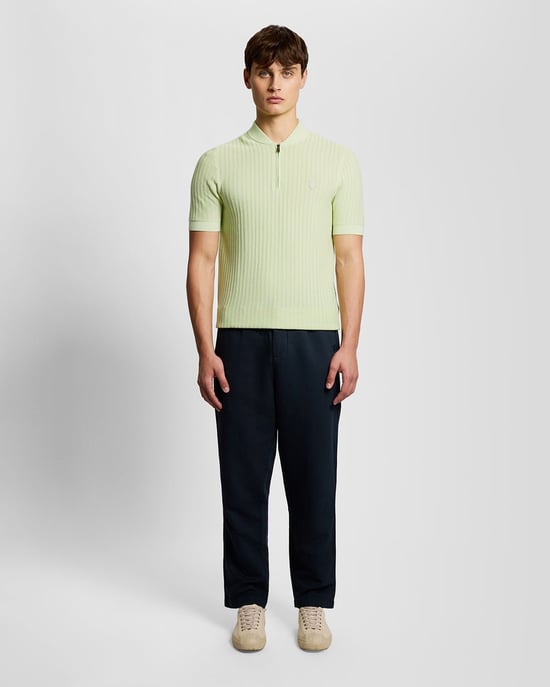 Superfijne Katoenen 1/4 Zip Gebreide Polo - Image 2