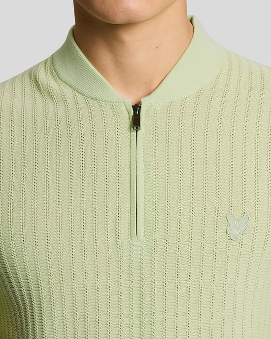 Superfijne Katoenen 1/4 Zip Gebreide Polo - Image 3