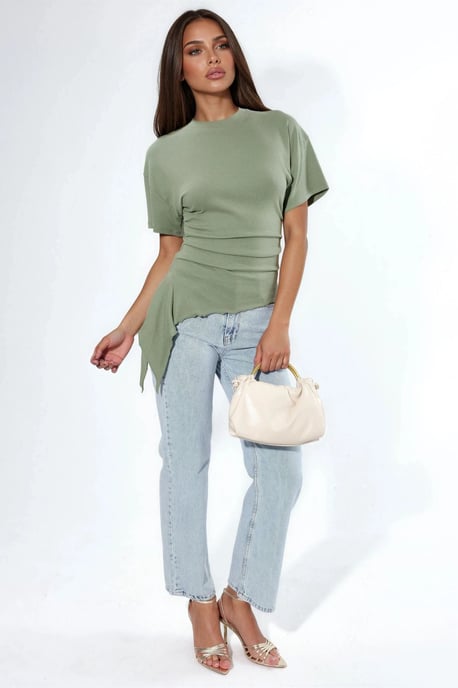 Overmaatse Crew Neck Drape Blouse - Image 3