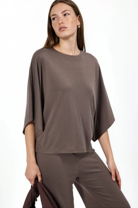 Lös passform Ribbad Crew Neck Blus - Image 2