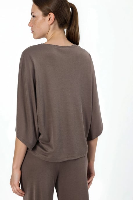 Lös passform Ribbad Crew Neck Blus - Image 3