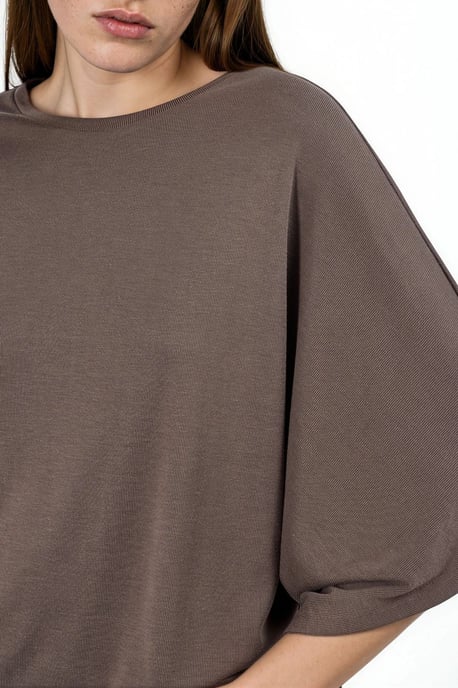 Lös passform Ribbad Crew Neck Blus - Image 5