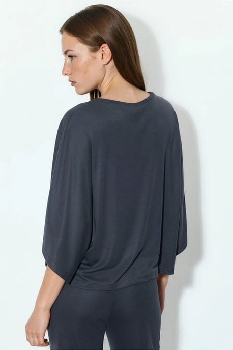 Lös passform Ribbad Crew Neck Blus - Image 2