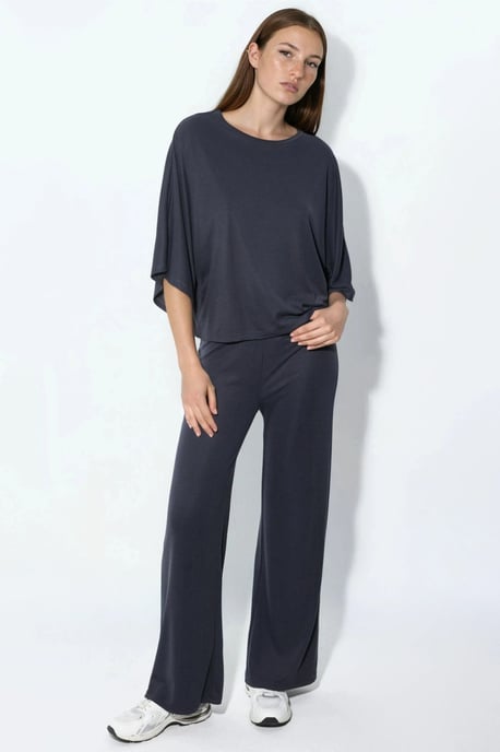 Lös passform Ribbad Crew Neck Blus - Image 4