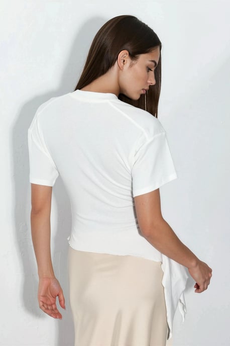 Oversized Crewneck Drape Blouse - Image 3