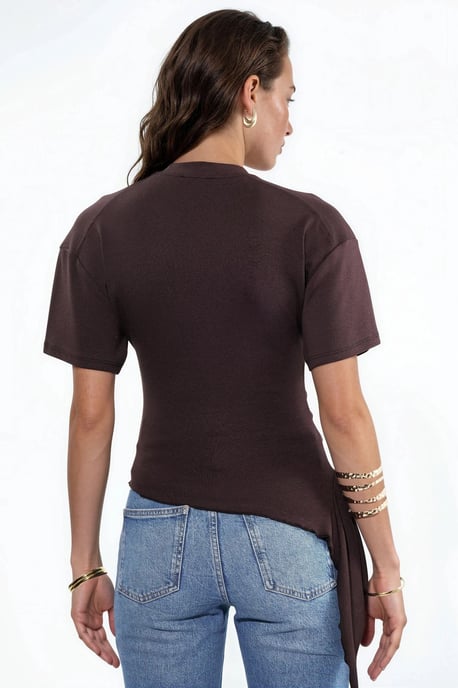 Overmaatse Crew Neck Drape Blouse - Image 3