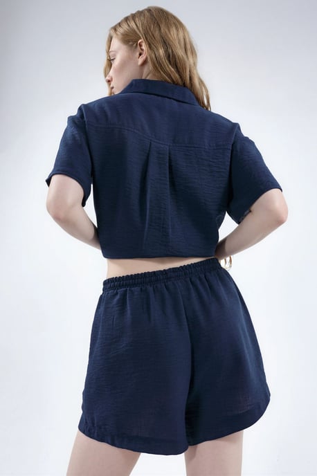 Hoge Taille Wijde Pantalon Shorts met Rijgkoord Taille - Image 2